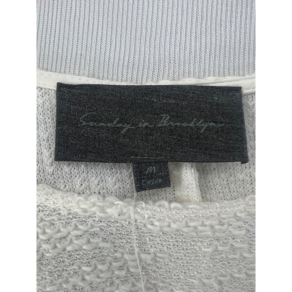 NWT Anthropologie Cream White Textured Side Tie Sweater | Coastal Grandmother M - Picture 6 of 9